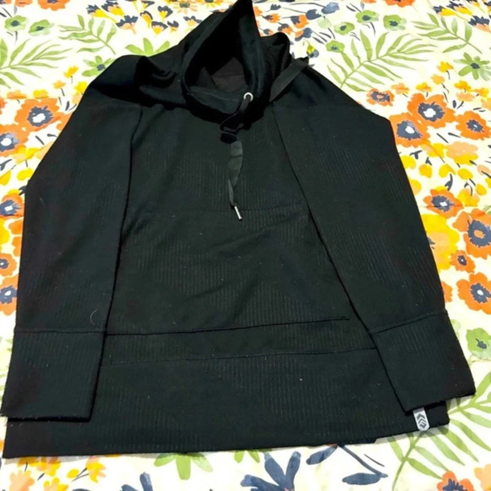 Free Country S black ribbed turtleneck athleisure long sleeve sweater athletic